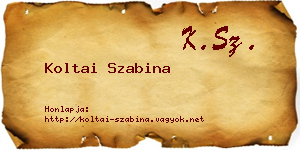 Koltai Szabina névjegykártya